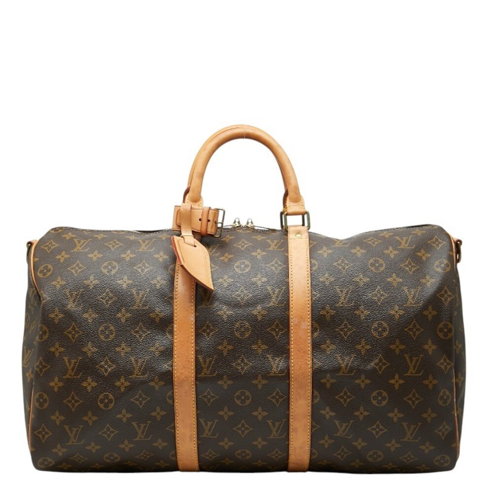 LOUIS VUITTON Brown Monogram Leather Keepall 50 Boston Bag - Picture 1 of 10
